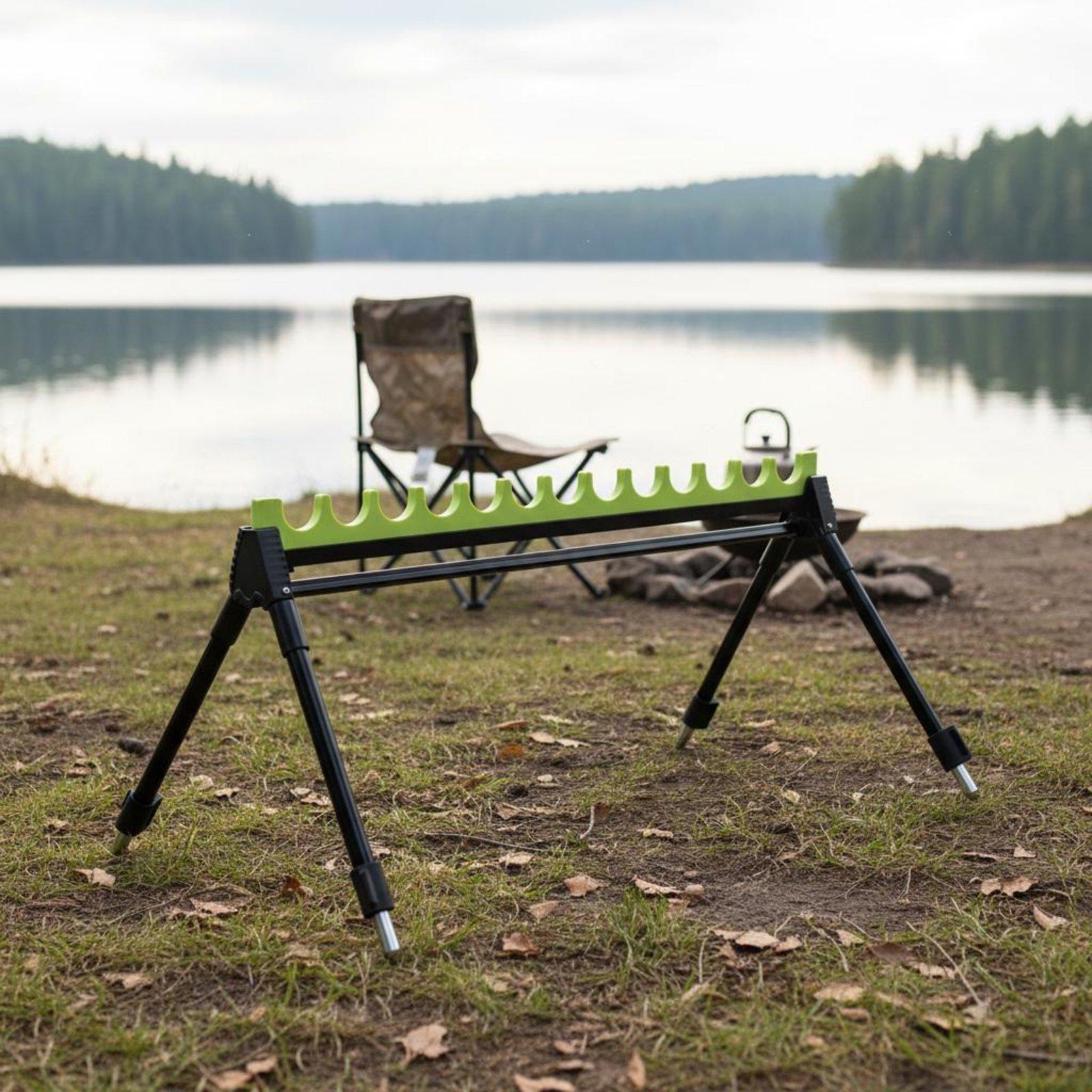 Fishing Rod Rack - Multifunktionaler Angelrutenständer Tragbarer Teleskop-Rutenhalter aus Aluminium