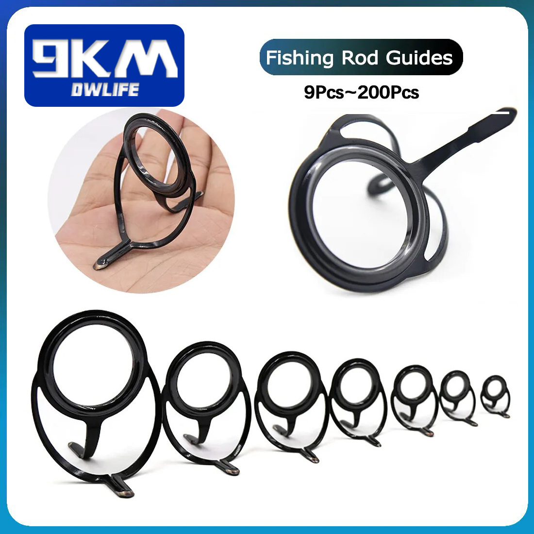 Fishing Rod Building Kit - Angelruten-Reparatur-Set, Spinnrute-Baukomponenten, Edelstahl-Guss, Angelrutenführungen, Ersatz-Set, Tackle