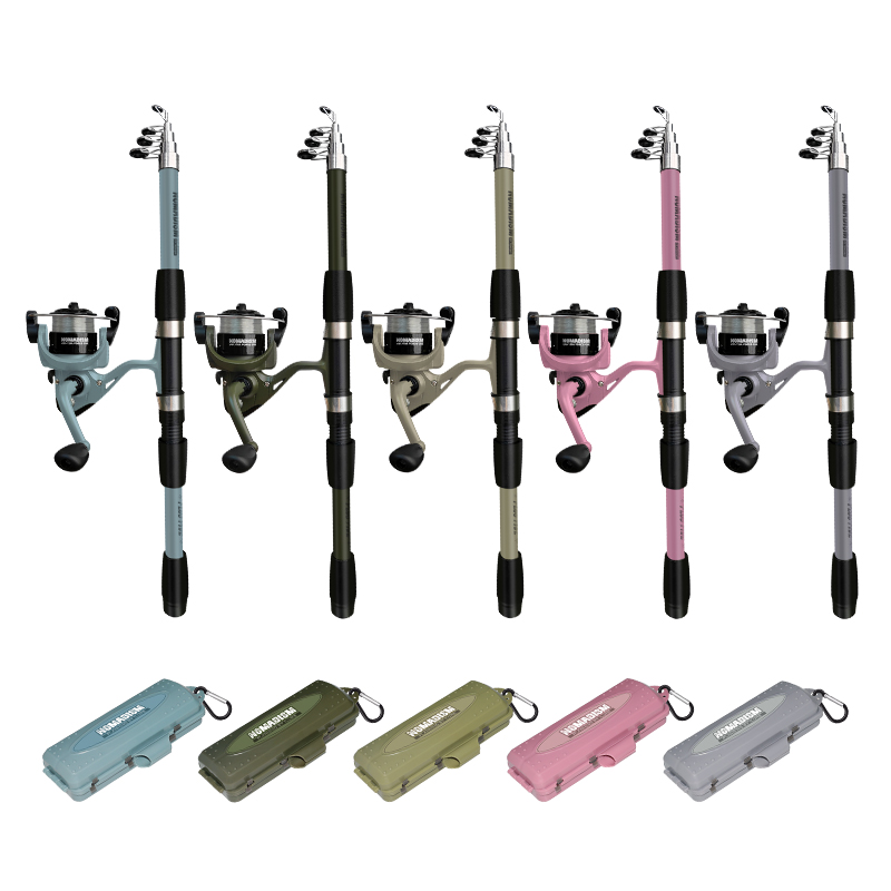 Fishing Rod Carbon Fiber - 1,65m Superleichte Kohlefaser-Spinnrute Combo, Schnelle Aktion