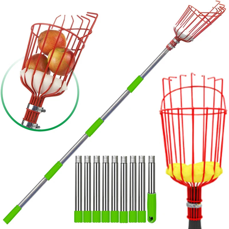 Fishing Rod Telescopic - Garden Farm Edelstahl-Teleskopstab, Obstpflücker zum Pflücken