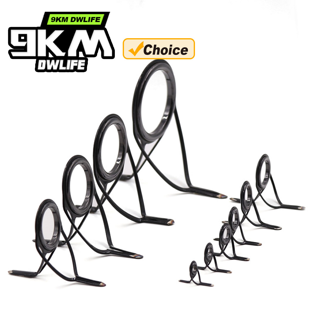 Fishing Rod Building Kit - 9KM OB Gebogenes Rutenführungsset 10-teilig Doppel-Fuß-Angelrutenführungen