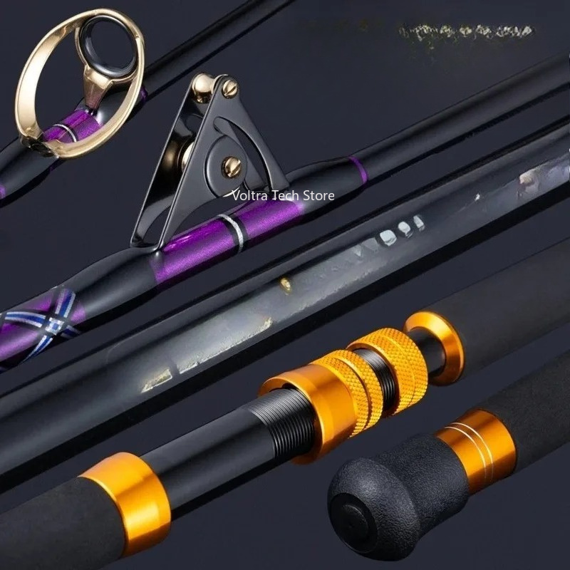 Fishing Rod Boat - Lurekiller Hochleistungs-Kohlefaser-Angelrute Trolling-Rute 1,8M 37-64kg Rollenführungen/SIC-Führungen