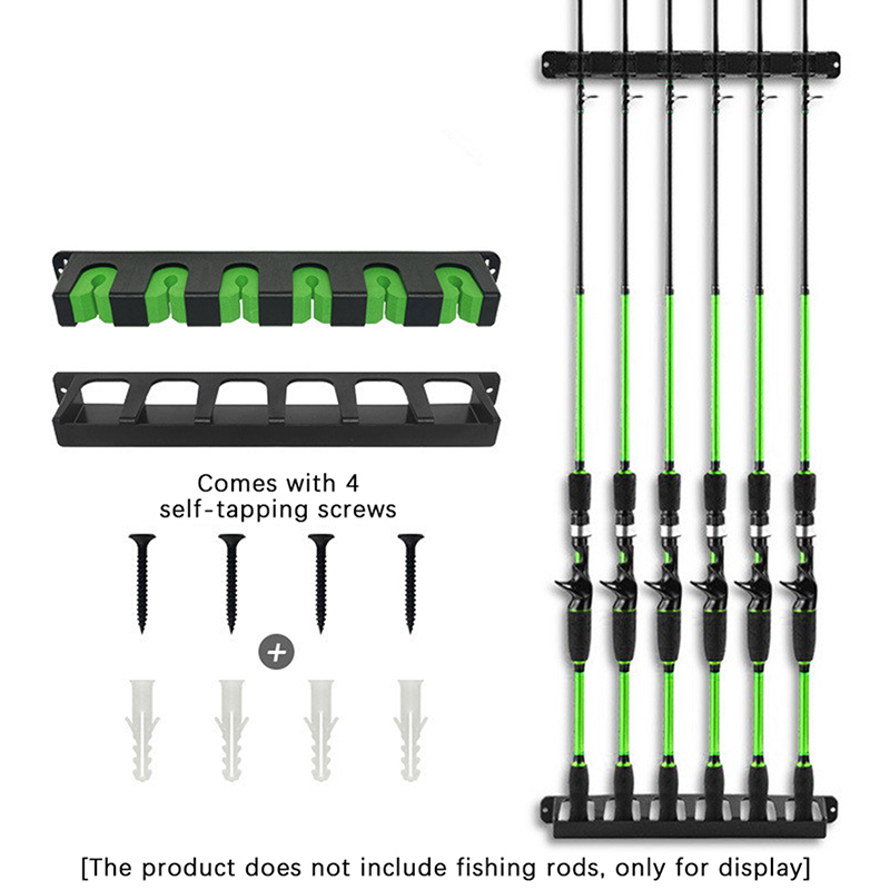 Fishing Rod Repair Kit - Neue Angelrutenhalter, 6-Ruten-Ständer, vertikaler Rutenhalter, Wandmontage,